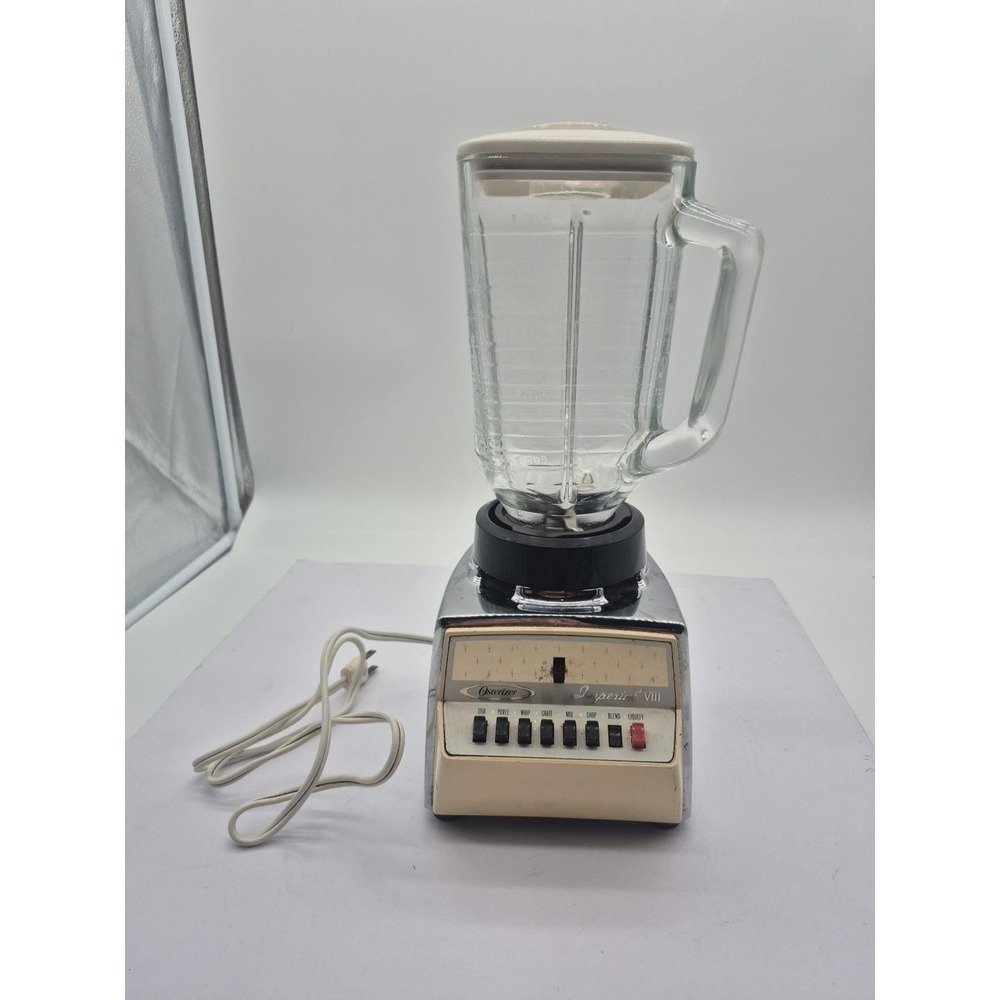 Vintage Osterizer Imperial Glass Chrome Blender Model 542  Mid Century Glass
